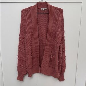 Madewell Bobble Puff Sleeve Rose Knit Cardigan size XXS